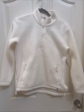 T by TALBOTS Sp Cream Half-Zip Fleece Pullover NWOT